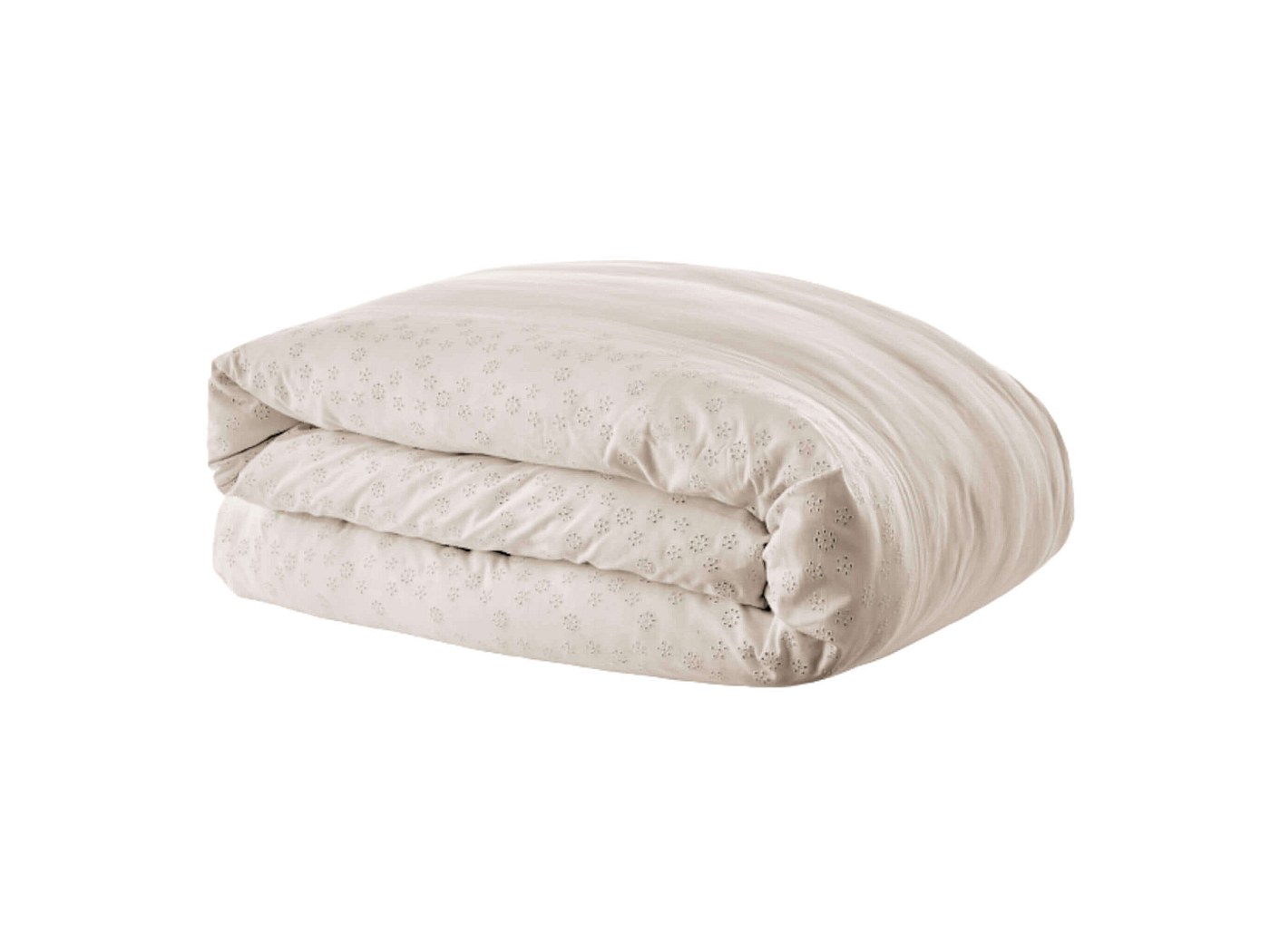 Housse de couette 100% coton broderie anglaise naturel 240x220