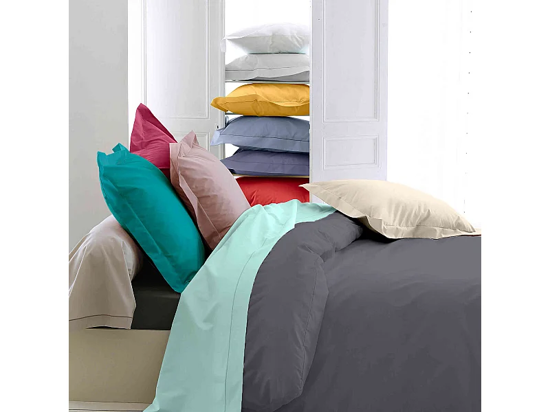 Housse de couette percale coquille 140x200 cm - Tradilinge