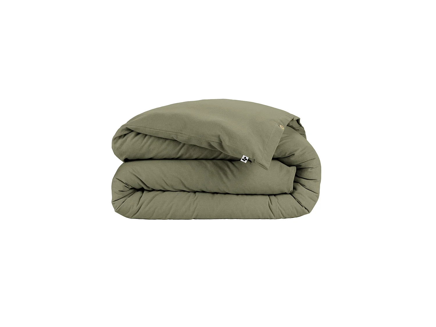 Housse de couette flanelle kaki 240x220