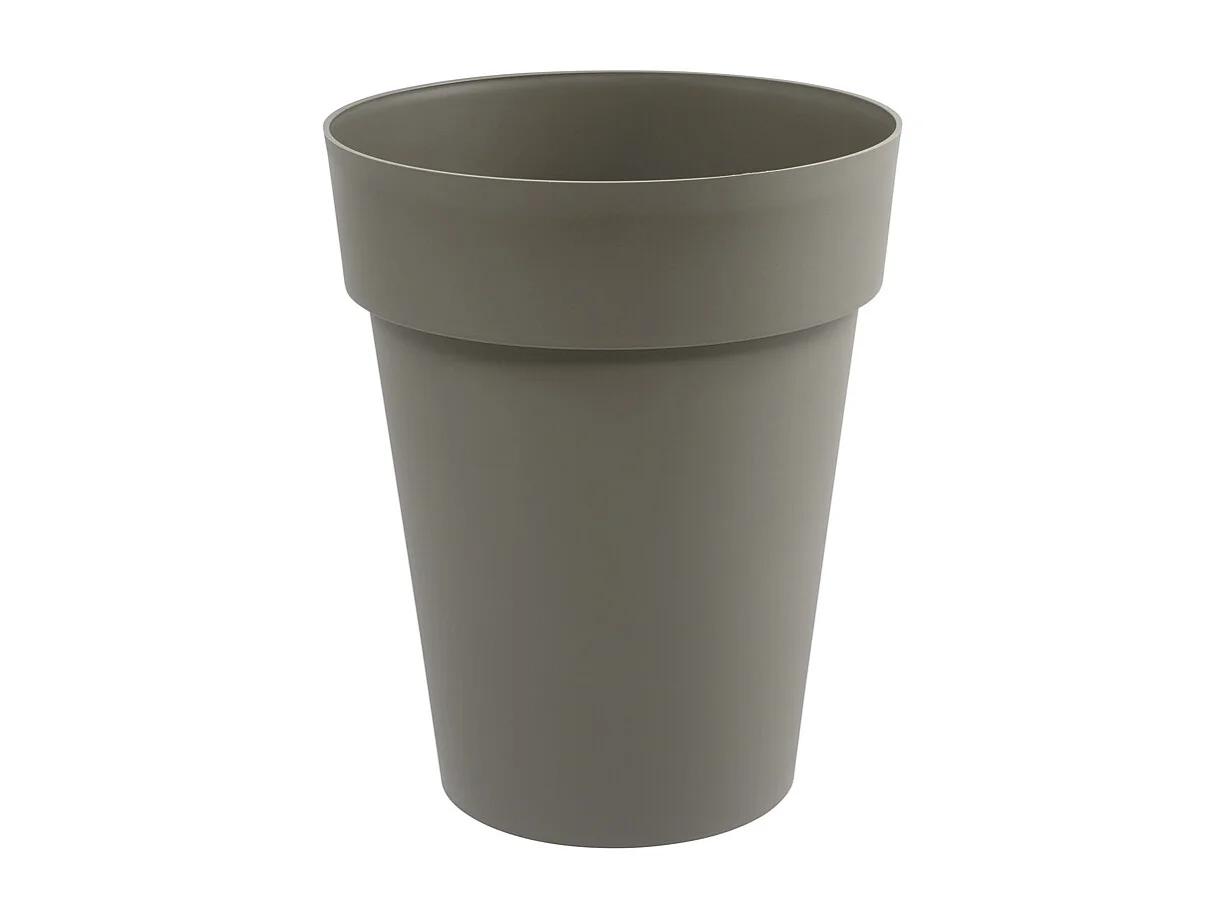 Pot de fleur rond Toscane Ø 44 x H.53 cm - Taupe - Eda