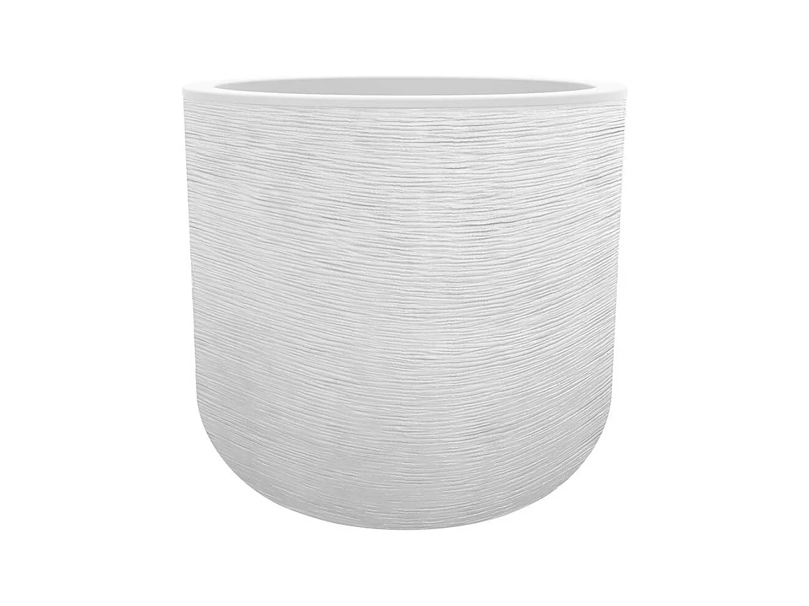 Pot de fleurs rond en plastique Graphit Up blanc cérusé - Ø 50 cm - Eda