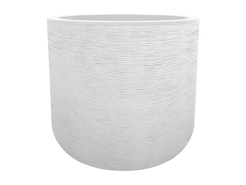Pot de fleurs rond en plastique Graphit Up blanc cérusé - Ø 50 cm - Eda