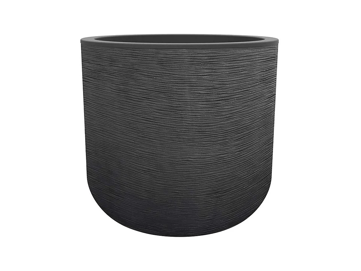 Pot de fleurs rond en plastique Graphit Up anthracite - Ø 50 cm - Eda