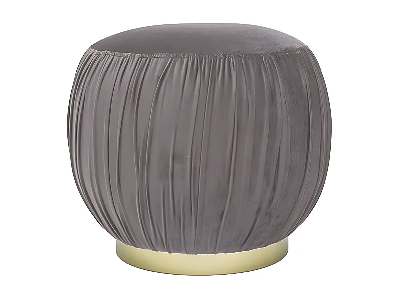 Pouf Velours Tissu Plissé Effet Laiton Lipton - Couleurs - Velours Taupe