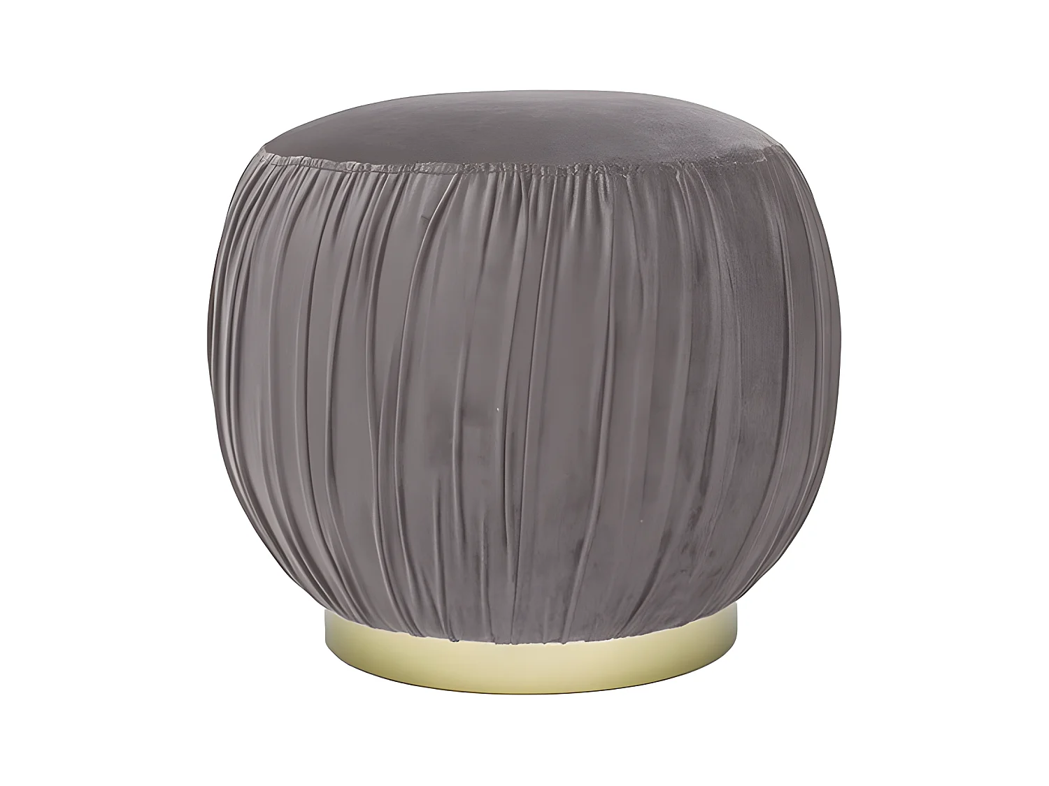 Pouf Velours Tissu Plissé Effet Laiton Lipton - Couleurs - Velours Taupe
