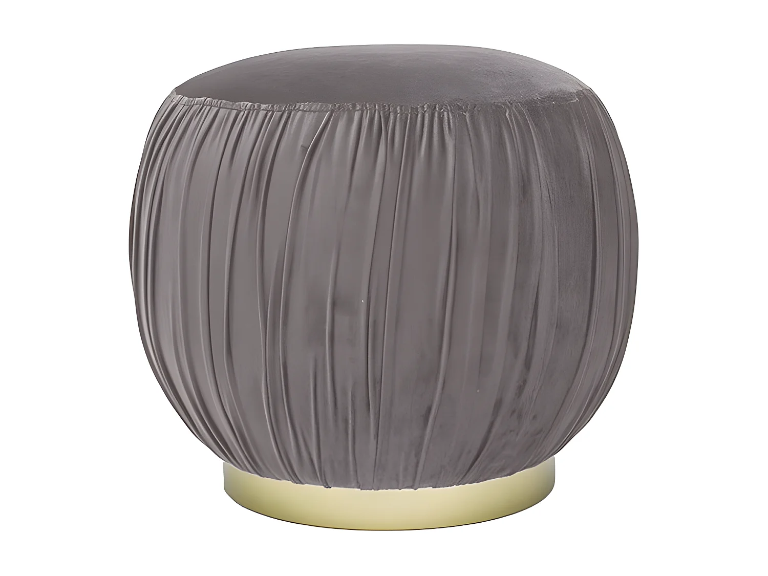 Pouf Velours Tissu Plissé Effet Laiton Lipton - Couleurs - Velours Taupe
