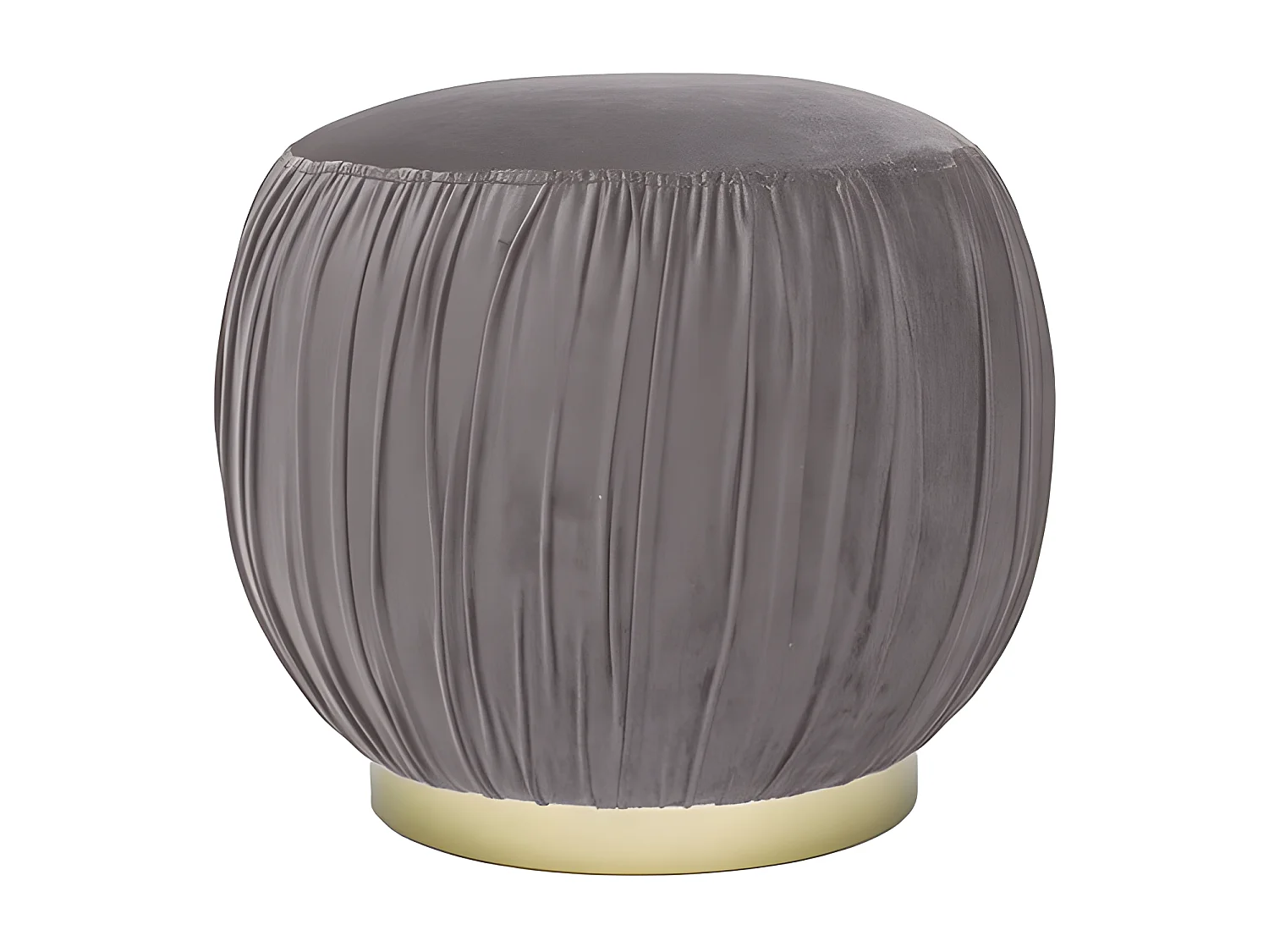 Pouf Velours Tissu Plissé Effet Laiton Lipton - Couleurs - Velours Taupe