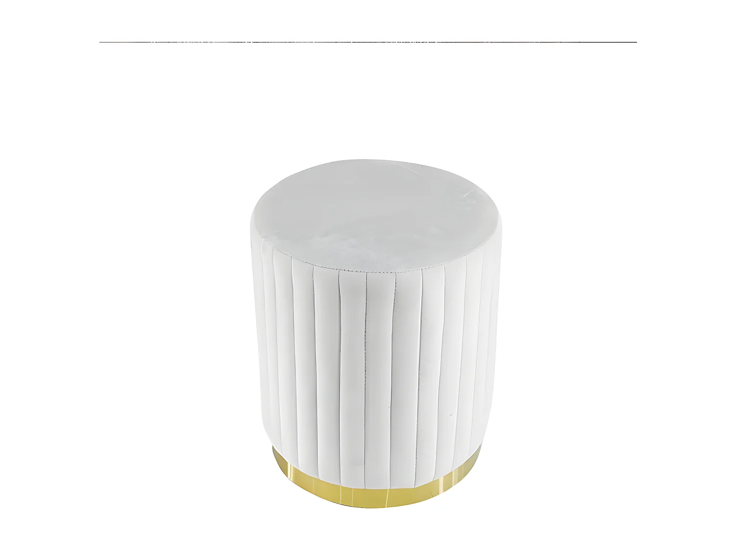 Pouf Rond Métal Doré Vita - Couleurs - Velours Gris