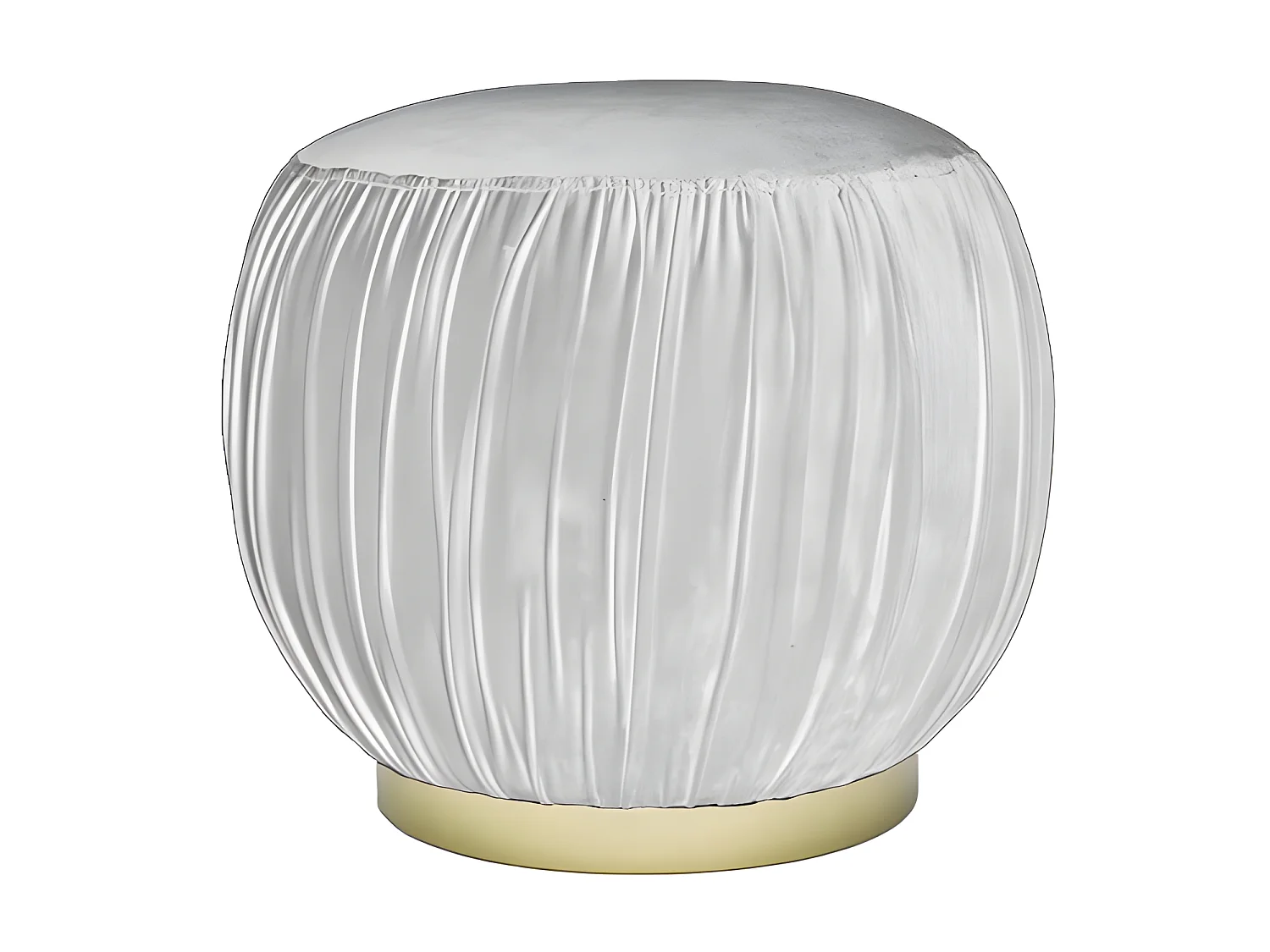 Pouf Velours Tissu Plissé Effet Laiton Lipton - Couleurs - Velours Gris