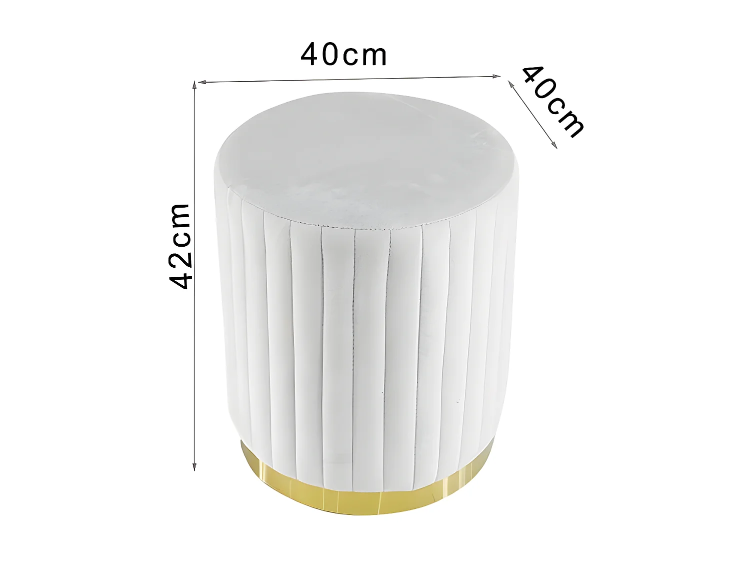 Pouf Rond Métal Doré Vita - Couleurs - Pu Noir