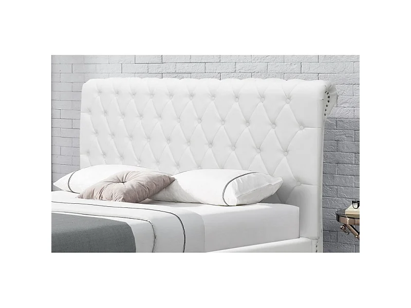 Lit Design Avec Rangement Tiroirs Hyde - Couleurs - Pu Blanc, Tailles - 160x200