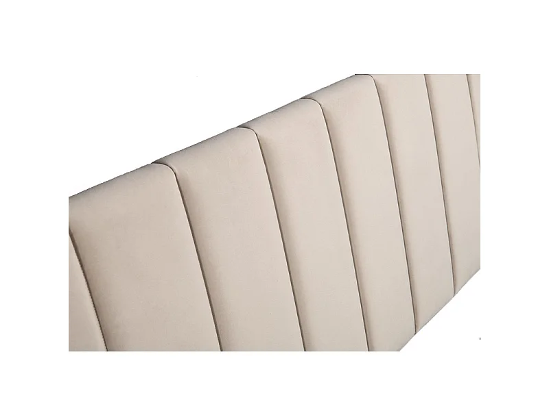 Lit Design Sommier Velours Pied Or Auster - Couleurs - Velours Beige, Tailles - 180x200