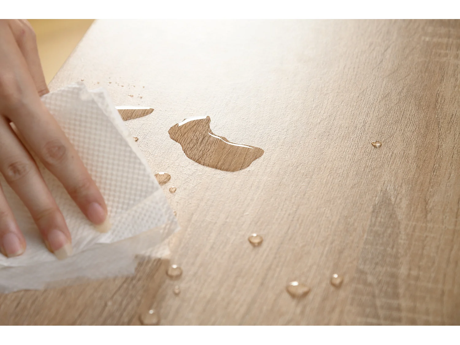 URBAN MEUBLE Bureau moderne couleur bois naturel avec tiroirs et rangement avec strcture en bois 105*55*75-90cm