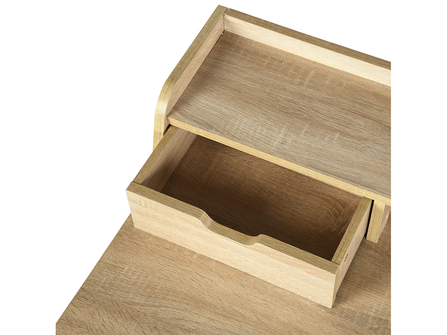 URBAN MEUBLE Bureau moderne couleur bois naturel avec tiroirs et rangement avec strcture en bois 105*55*75-90cm