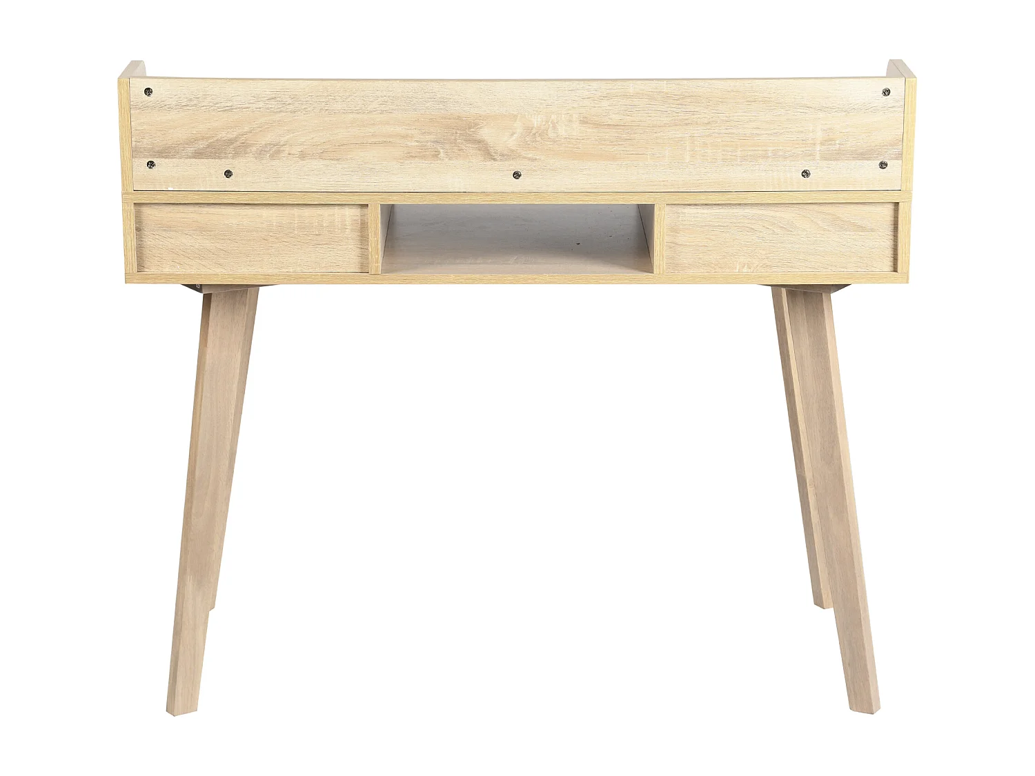 URBAN MEUBLE Bureau moderne couleur bois naturel avec tiroirs et rangement avec strcture en bois 105*55*75-90cm