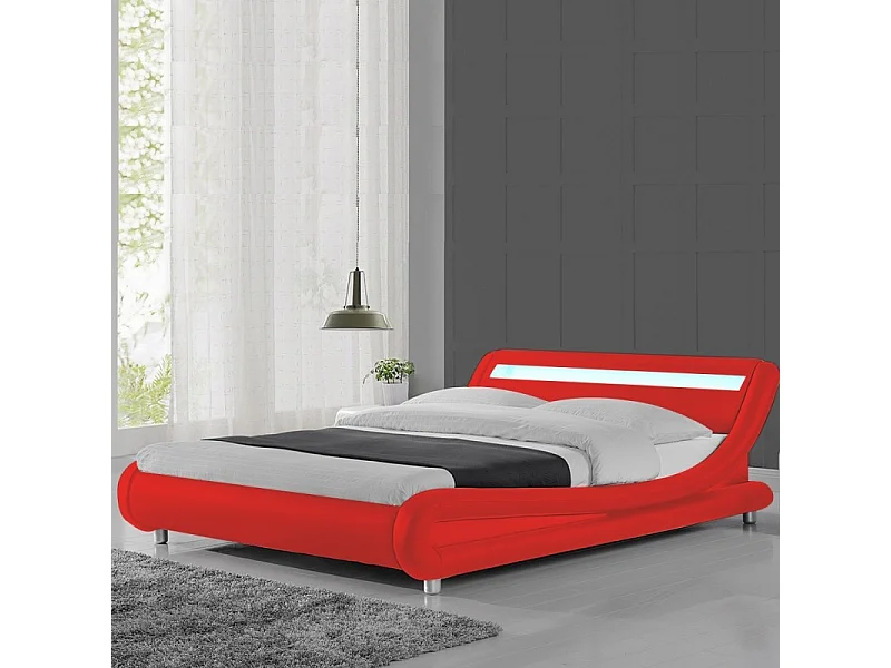 Lit Led Design Julio - Couleurs - Rouge, Tailles - 140x190