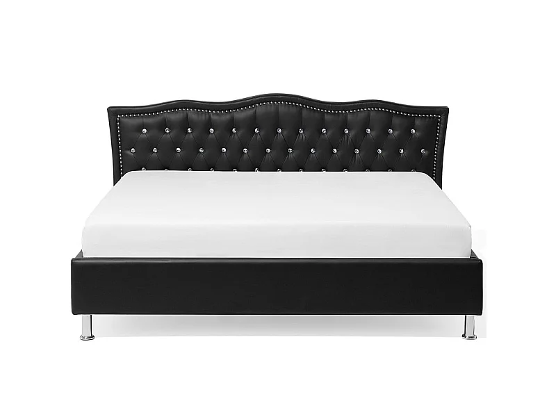 Lit Capitonné Milano Design Confort Et Style Pour Votre Chambre - Couleurs - Noir, Tailles - 140x190