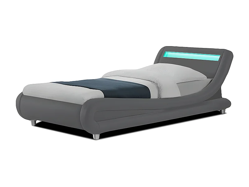 Lit Led Design Julio - Couleurs - Gris, Tailles - 90x190