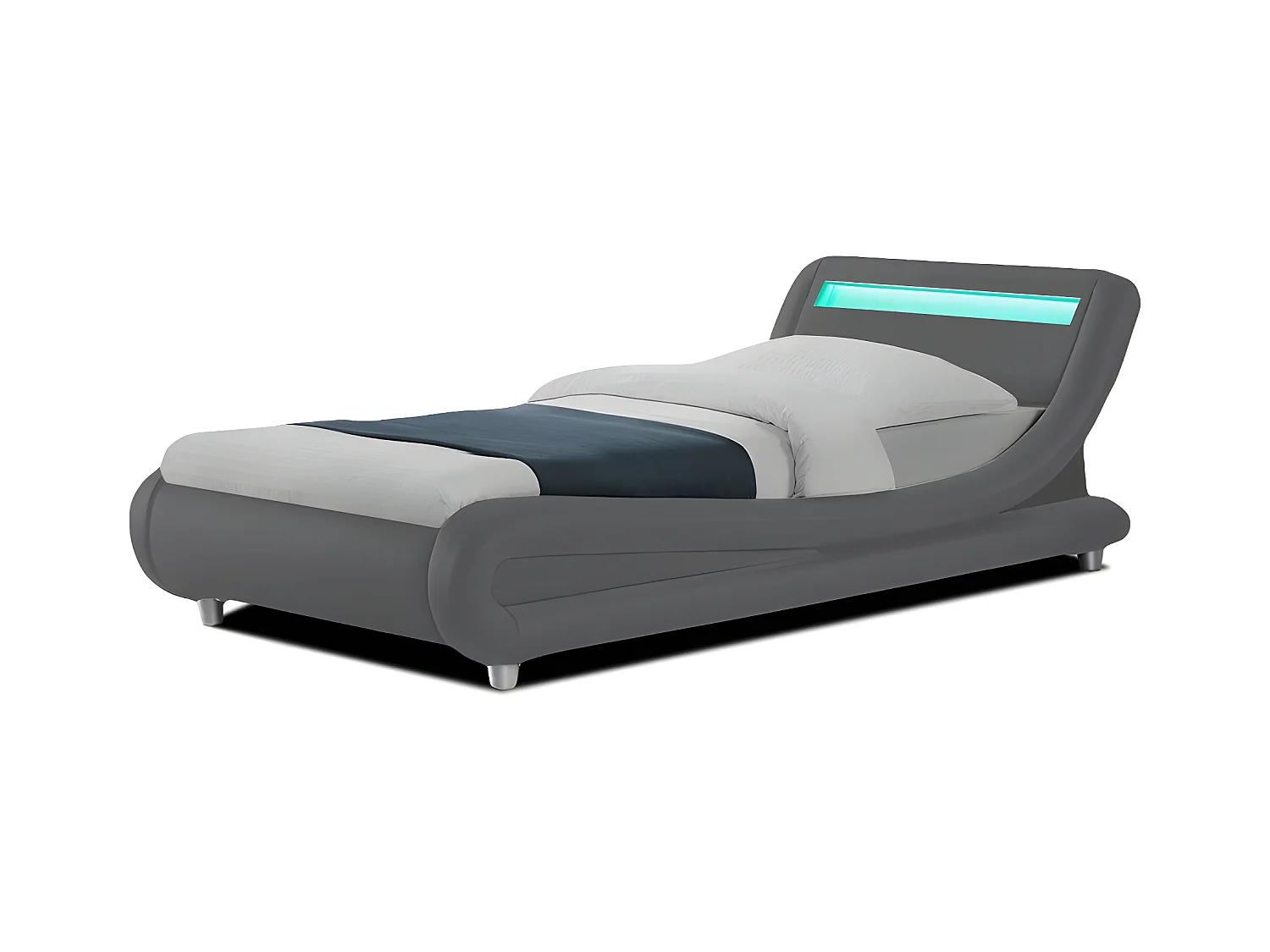 Lit Led Design Julio - Couleurs - Gris, Tailles - 90x190