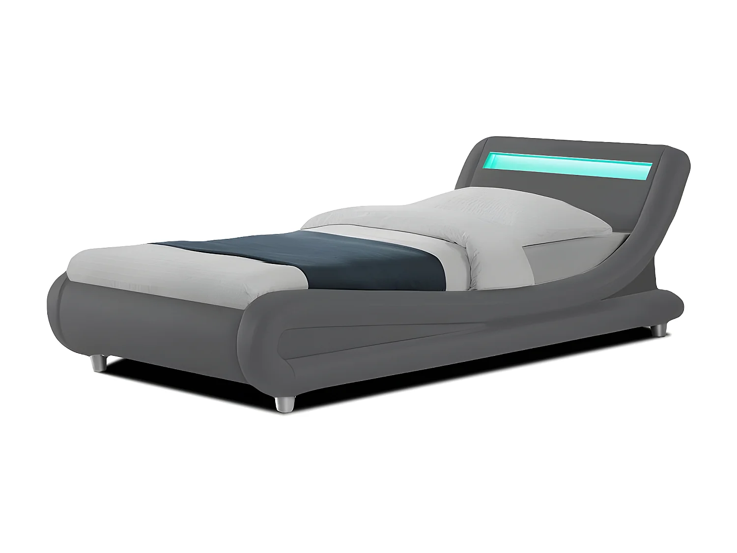 Lit Led Design Julio - Couleurs - Gris, Tailles - 90x190