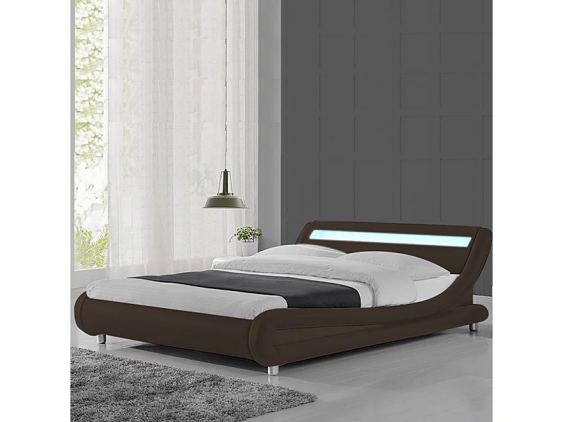 Lit Led Design Julio - Couleurs - Marron, Tailles - 160x200
