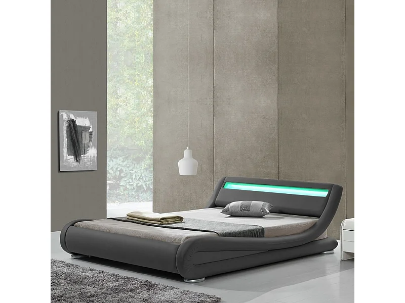 Lit Design Led Julia - Couleurs - Gris, Tailles - 160x200