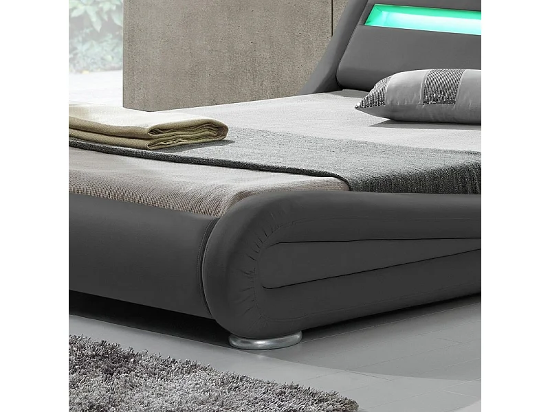 Lit Design Led Julia - Couleurs - Gris, Tailles - 160x200