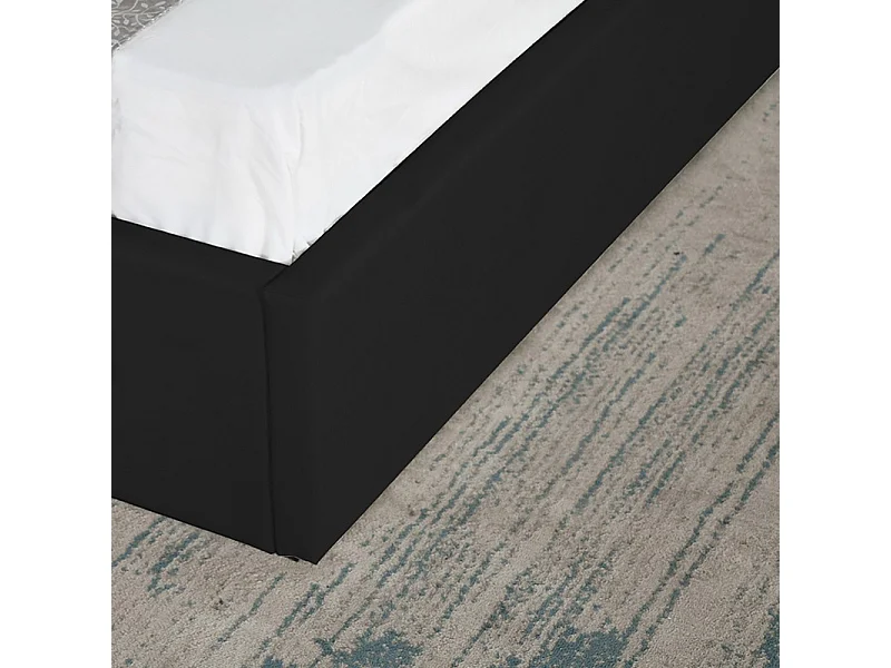 Lit Coffre Design Effet Laiton Dalia - Couleurs - Noir, Tailles - 160x200