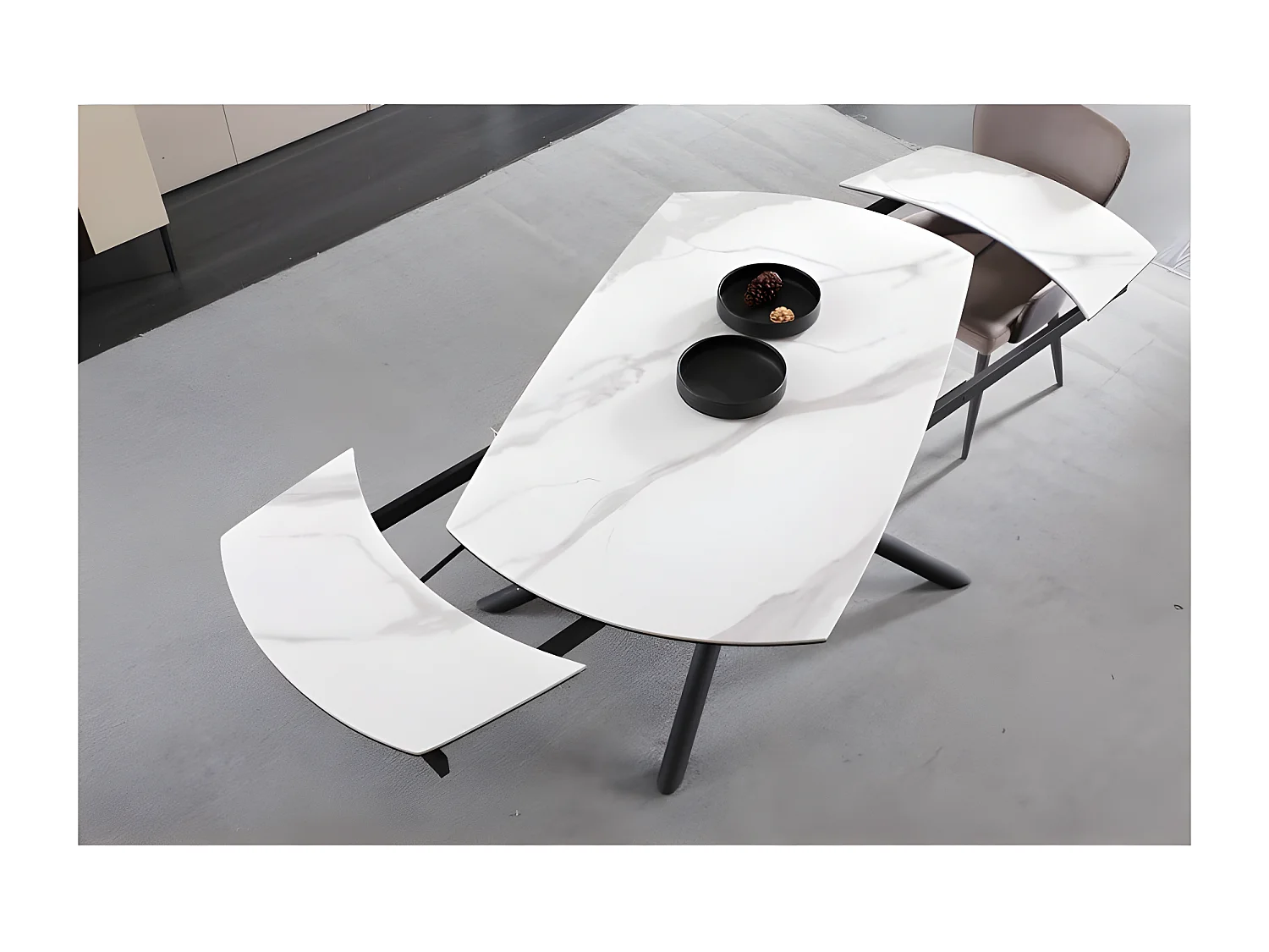 Table À Manger Extensible Céramique Aspect Marbre Silam