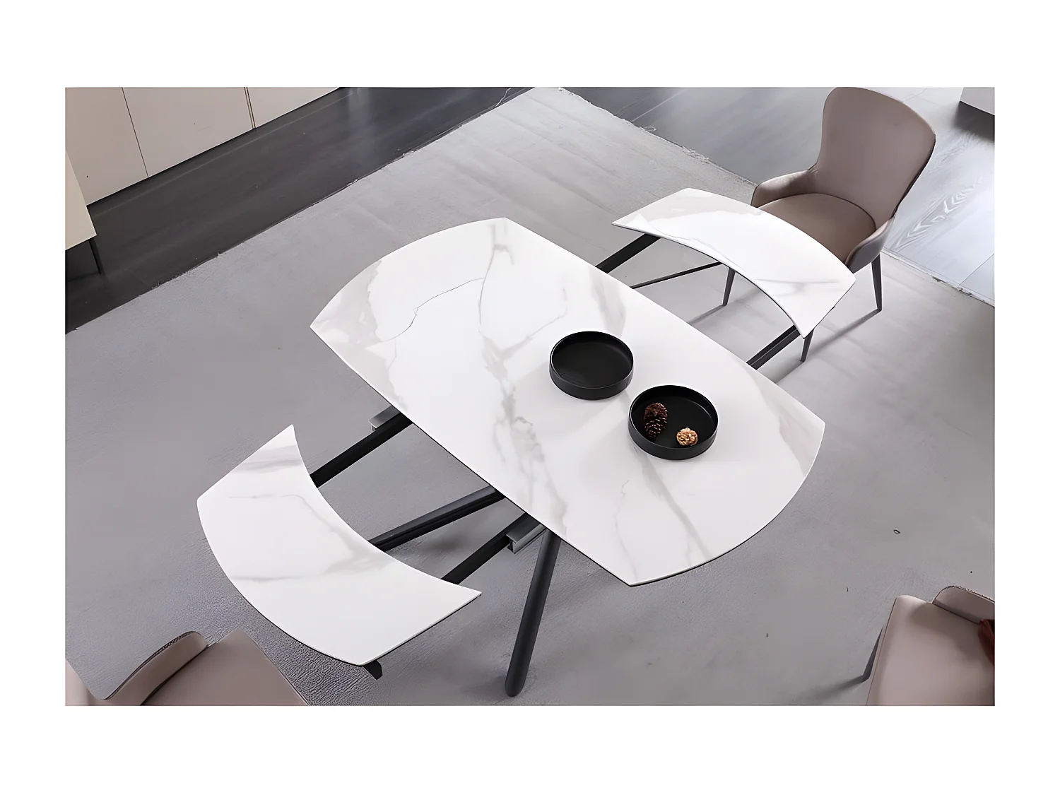 Table À Manger Extensible Céramique Aspect Marbre Silam