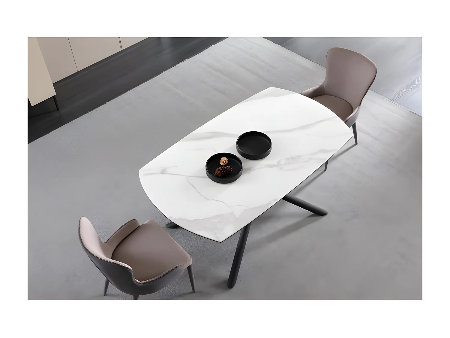 Table À Manger Extensible Céramique Aspect Marbre Silam