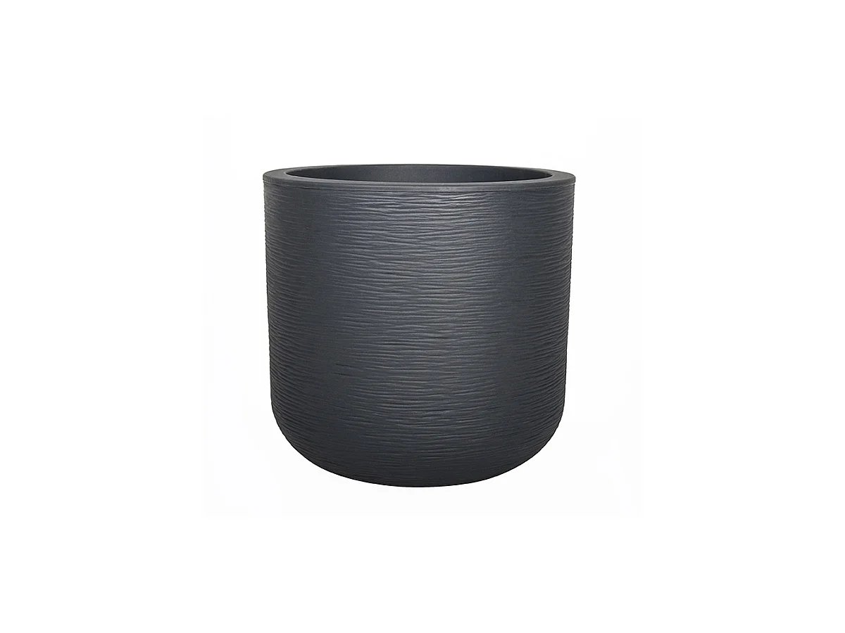 Pot de fleurs rond en plastique Graphit Up anthracite - Ø 40 cm - Eda