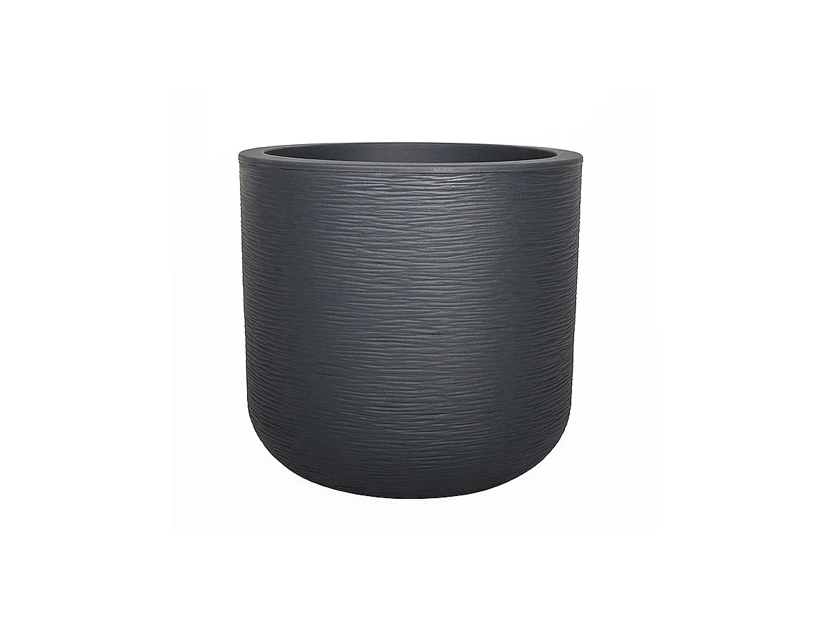 Pot de fleurs rond en plastique Graphit Up anthracite - Ø 40 cm - Eda