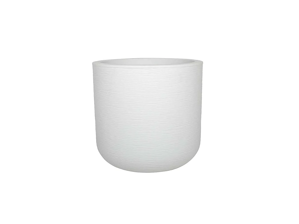 Pot de fleurs rond en plastique Graphit Up blanc cérusé - Ø 40 cm - Eda