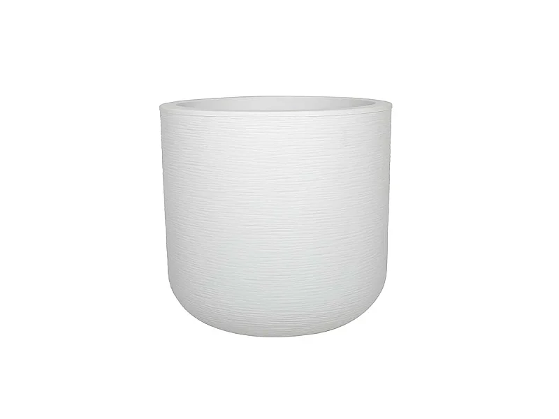 Pot de fleurs rond en plastique Graphit Up blanc cérusé - Ø 40 cm - Eda