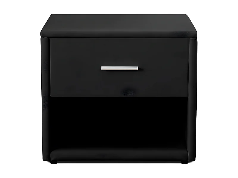 Chevet Simili Cuir Avec Éclairage Led Leva - Couleurs - Noir