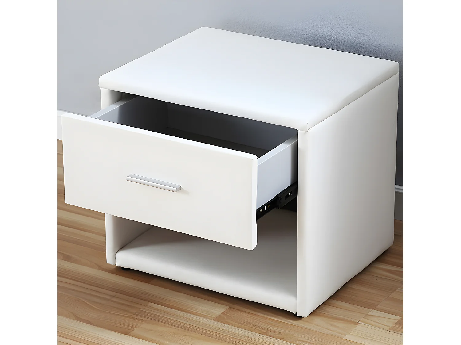 Chevet Simili Cuir Avec Éclairage Led Leva - Couleurs - Blanc