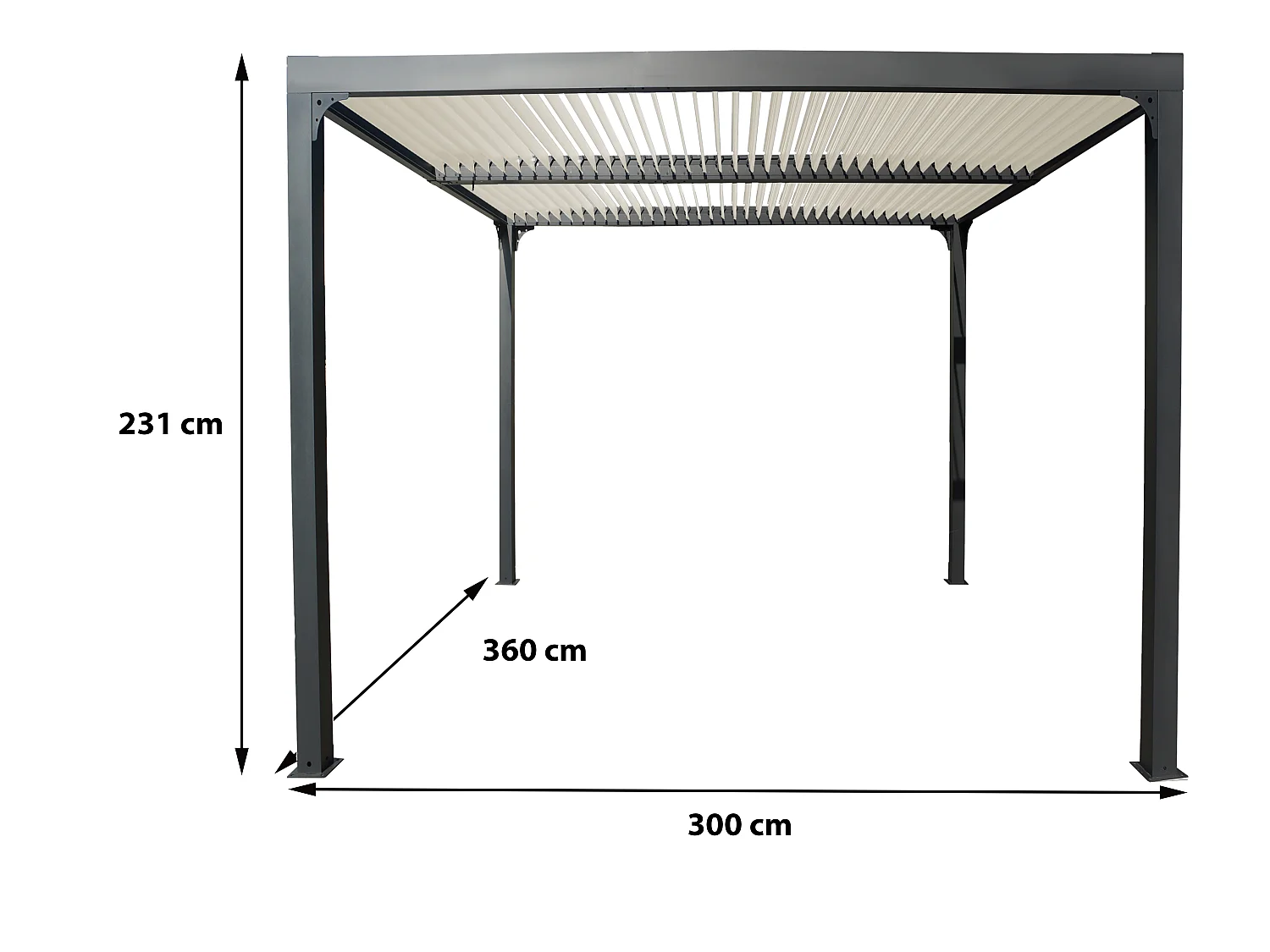 Pergola bioclimatique ALUMINIUM coloris gris anthracite