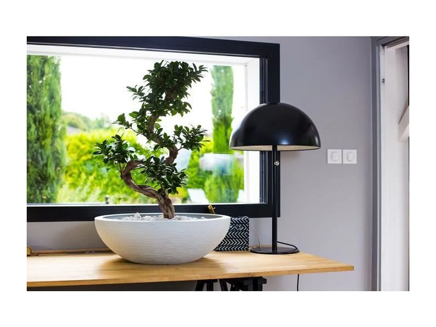 Pot de fleurs vasque en plastique Graphit UP blanc cérusé - Ø 60 cm - Eda