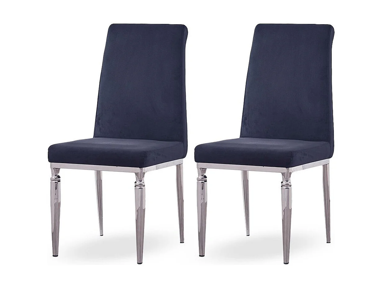 Lot De 2 Chaises De Salle À Manger Design Dexter - Couleurs - Velours Noir