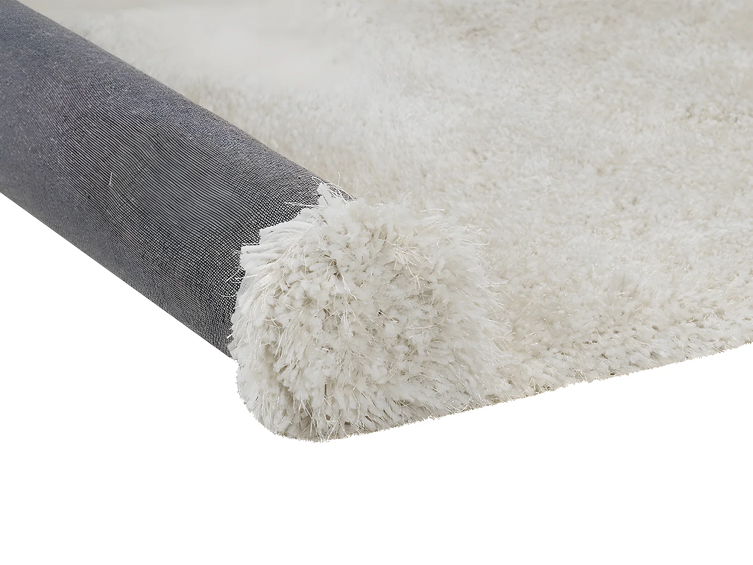 Tapis shaggy à poils longs microfibre - 120 x 170 cm  - Blanc cassé -  HARVEY