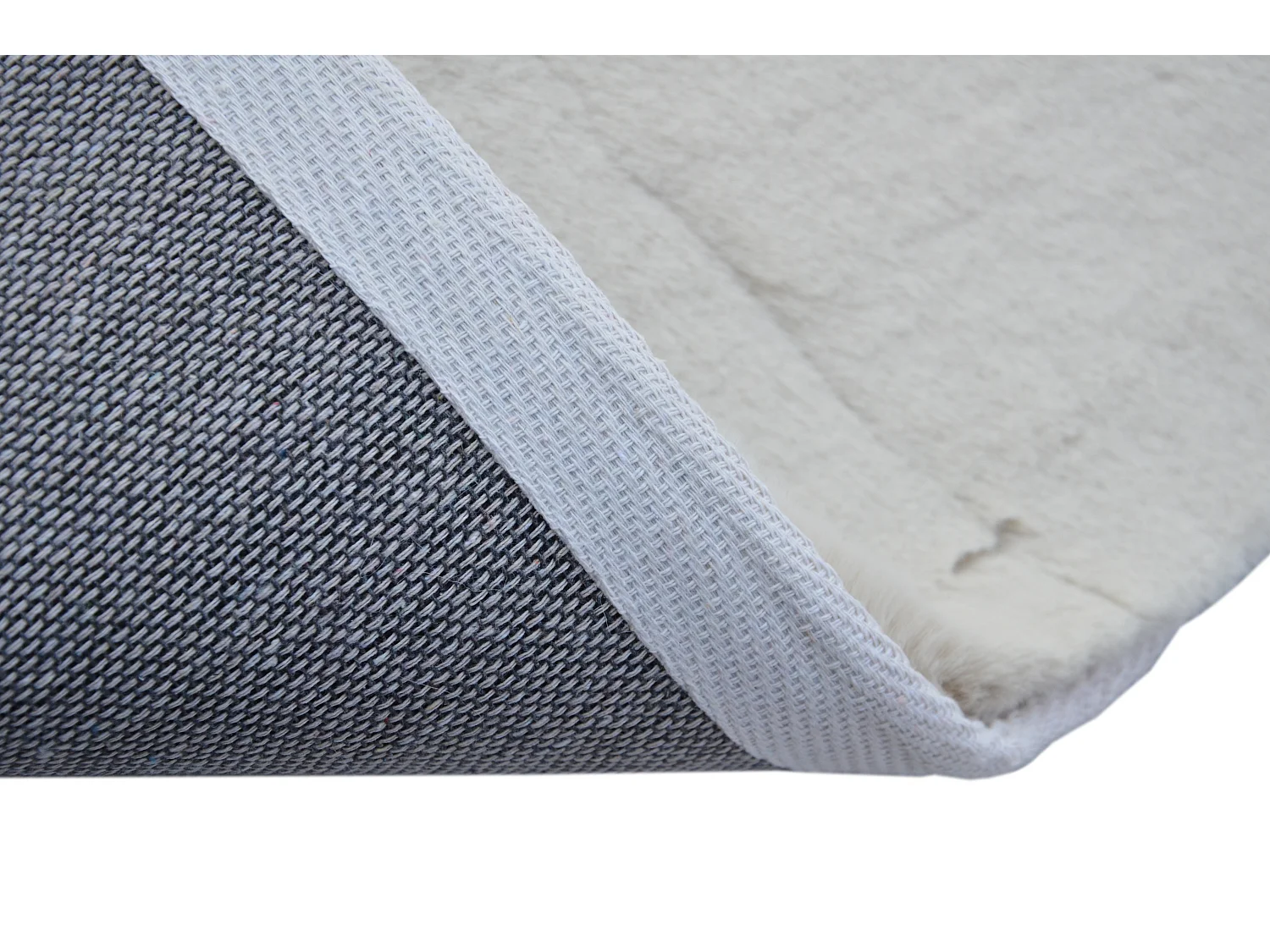 Shaggy hoogpolig vloerkleed met bontlook - 160 x 230 cm - Gebroken wit - BUNNY