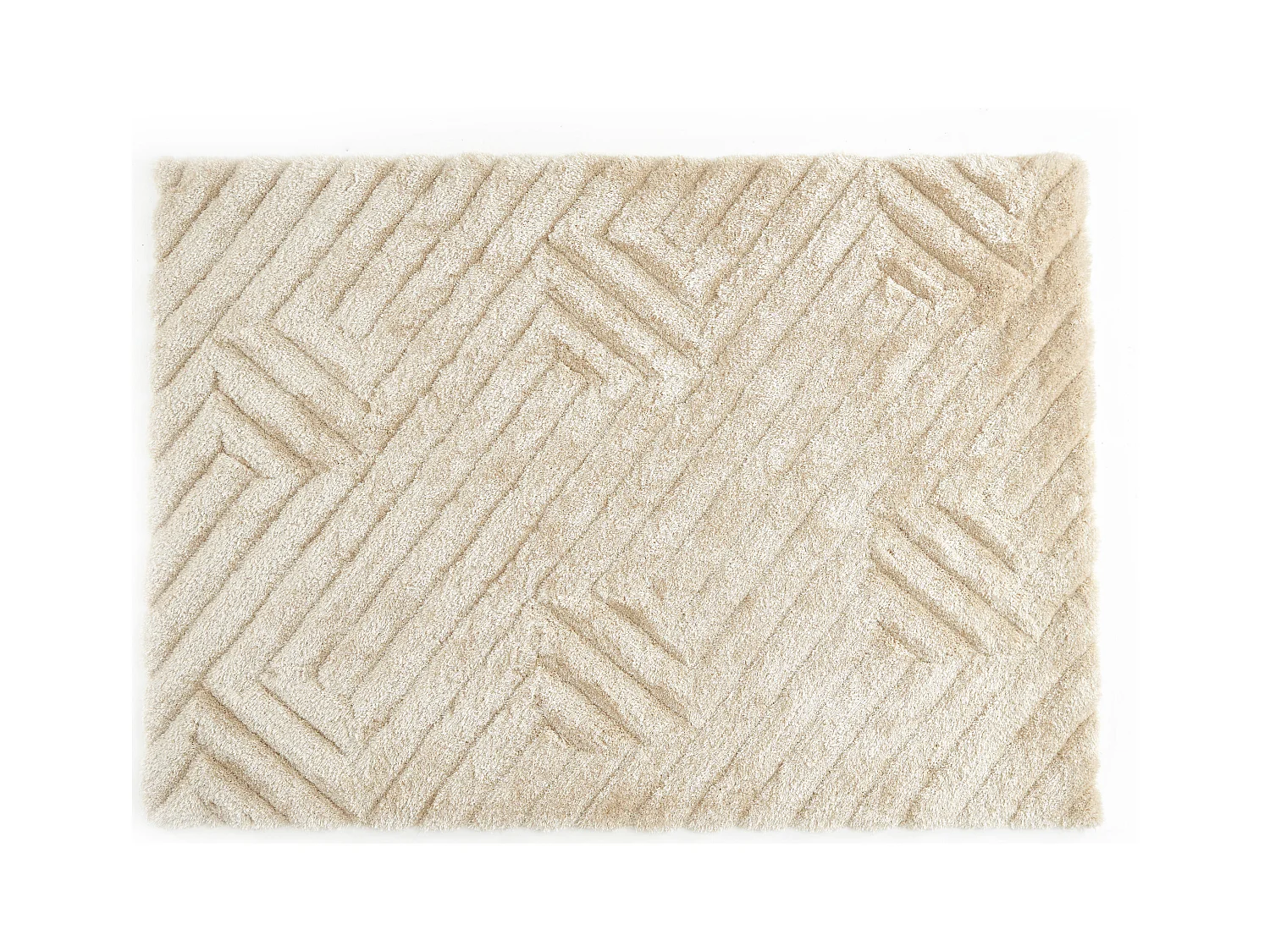 Langhåret shaggy tæppe med reliefeffekt - 160 x 230 cm - Off-white - MAZE