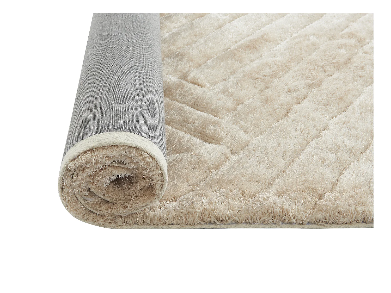 Langhåret shaggy tæppe med reliefeffekt - 160 x 230 cm - Off-white - MAZE