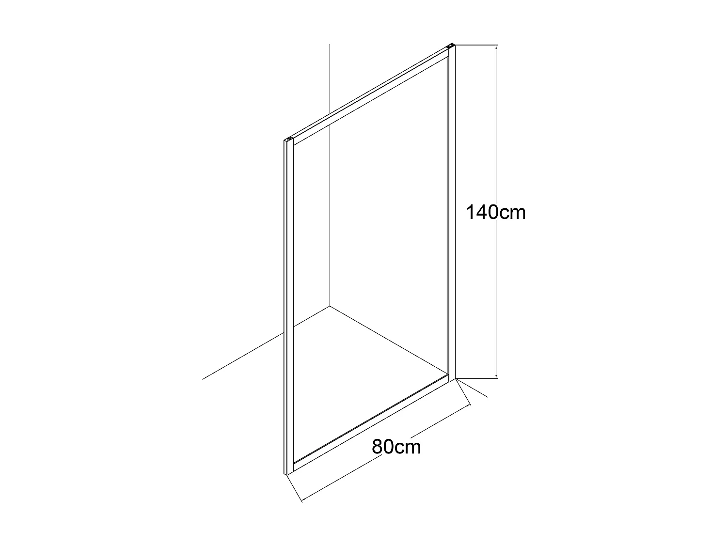 Gyllen badekarvegg i industriell stil - 80 x 140  cm - Herdet glass - BRADENTON