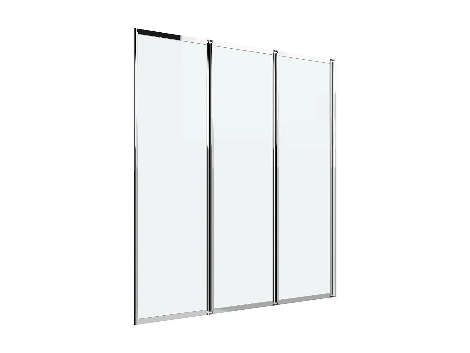 Pare baignoire pliant en métal - Coloris chrome - 120 x 140 cm - DISTRICT