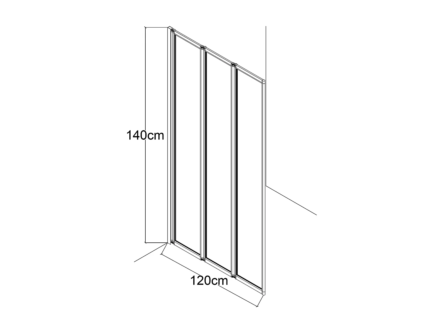 Pare baignoire pliant en métal - Coloris chrome - 120 x 140 cm - DISTRICT