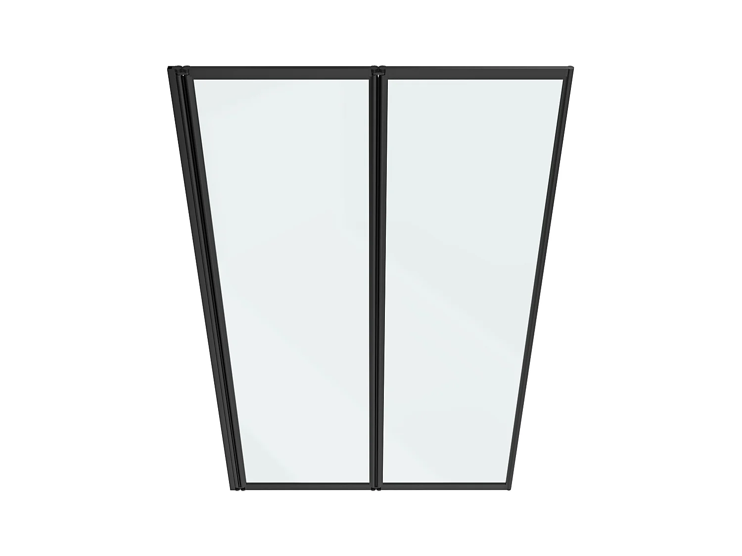 Vouwbaar badscherm in metaal – Matzwart – Industriële stijl – 80 x 140 cm – DISTRICT