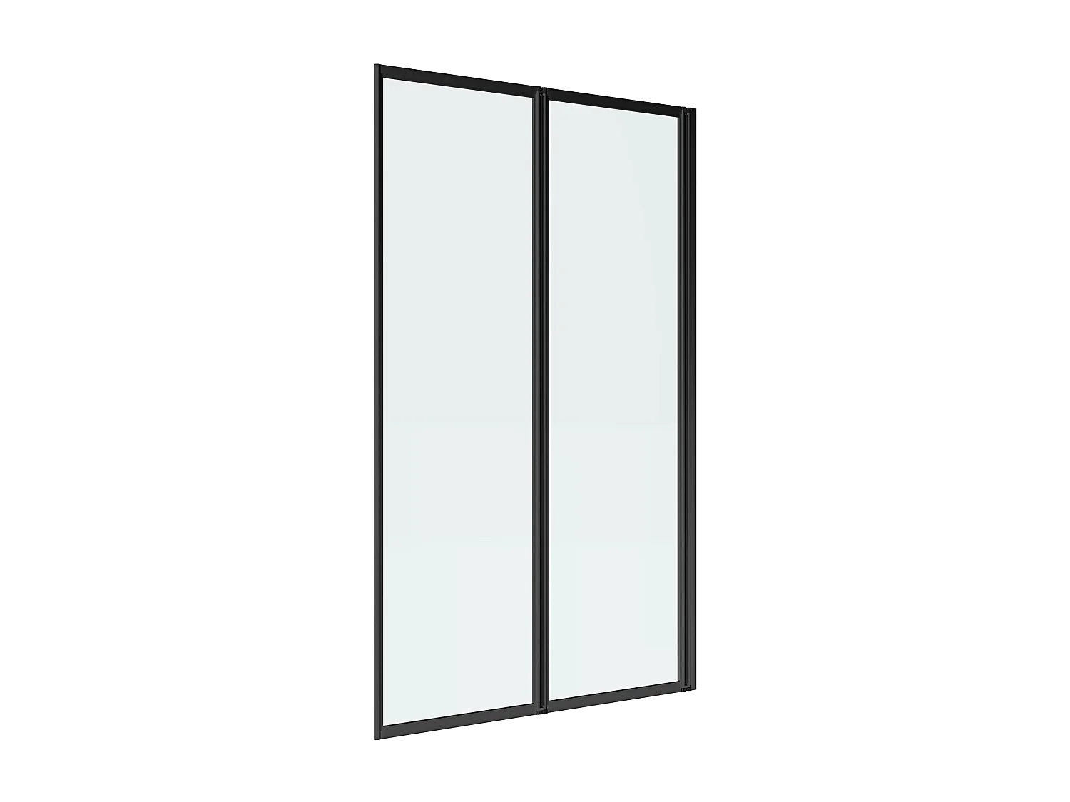 Pare baignoire pliant en métal style atelier - Noir mat - 80 x 140 cm - DISTRICT