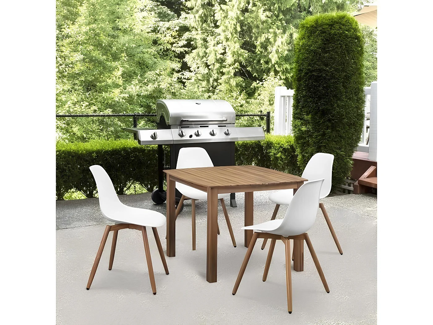 Lot de 4 chaises de jardin polypropylene - 50 x 55 x 85,5 cm